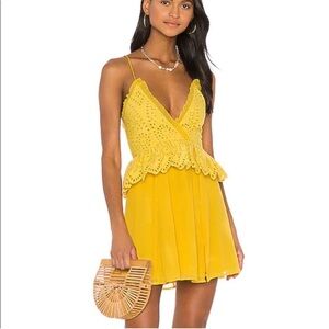 Tularosa Mustard Pleated Top